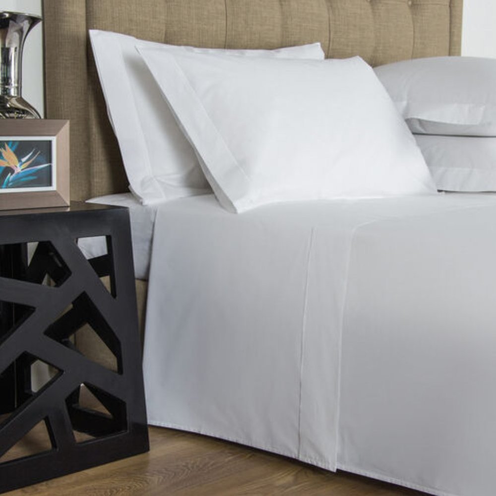 FRETTE ONE BOURDON KING 4 PIECE SHEET SET PERCALE WHITE/WHITE